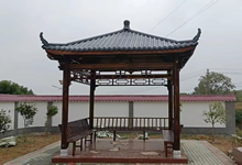 湖北省黄冈客户订做的四角树脂瓦凉亭