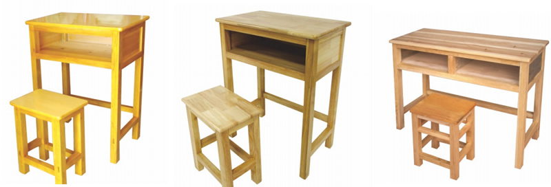 实木课桌椅图片